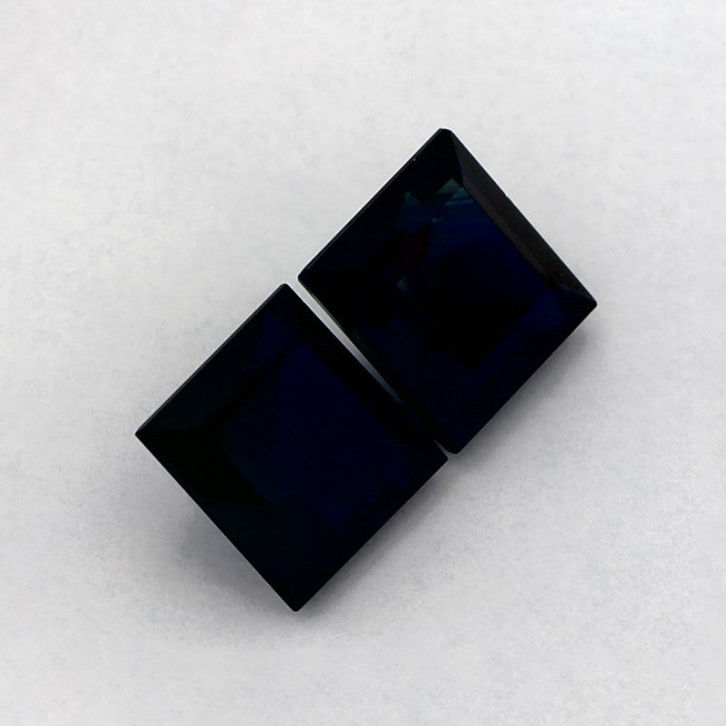 2.83 Total Carat Weight Princess Natural Blue Sapphire