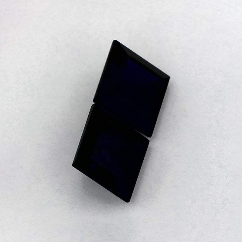 3.25 Total Carat Weight Princess Natural Blue Sapphire