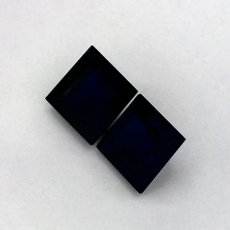 3.74 Total Carat Weight Princess Natural Blue Sapphire