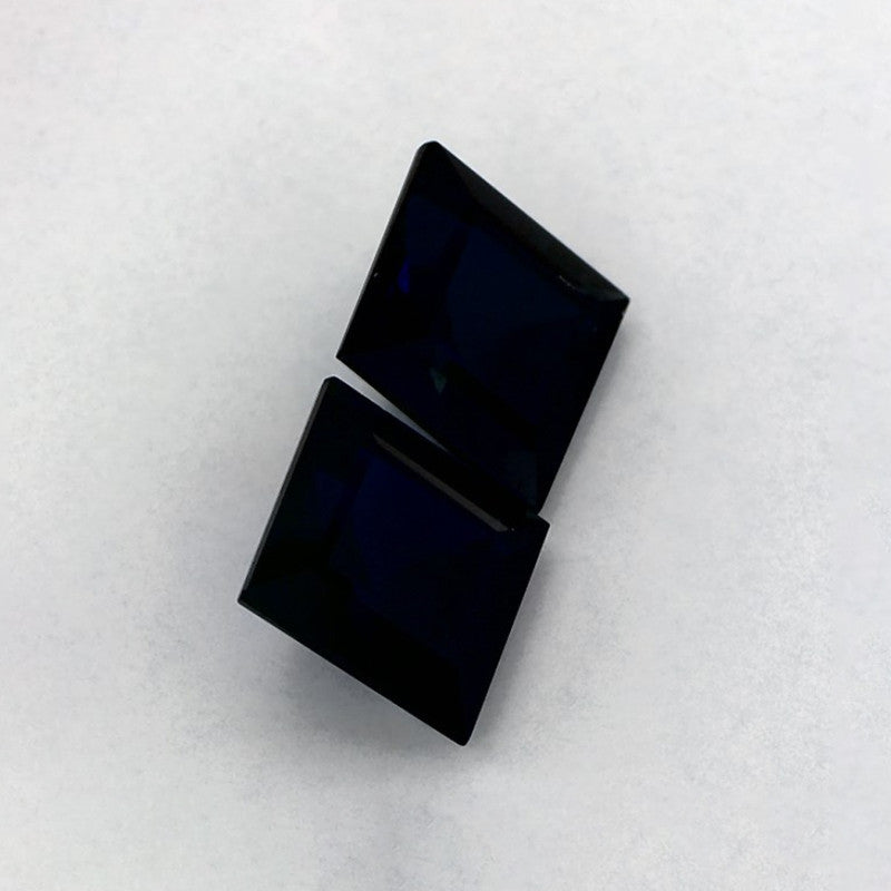 3.74 Total Carat Weight Princess Natural Blue Sapphire