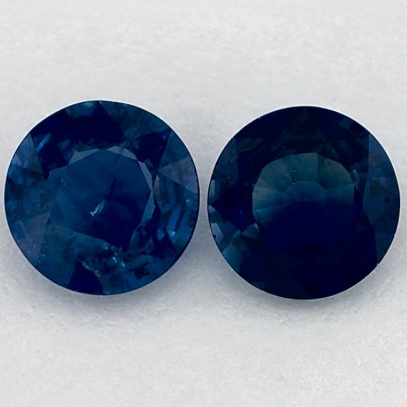1.64 Carat Round Natural Blue Sapphire