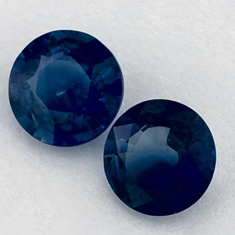 1.64 Carat Round Natural Blue Sapphire