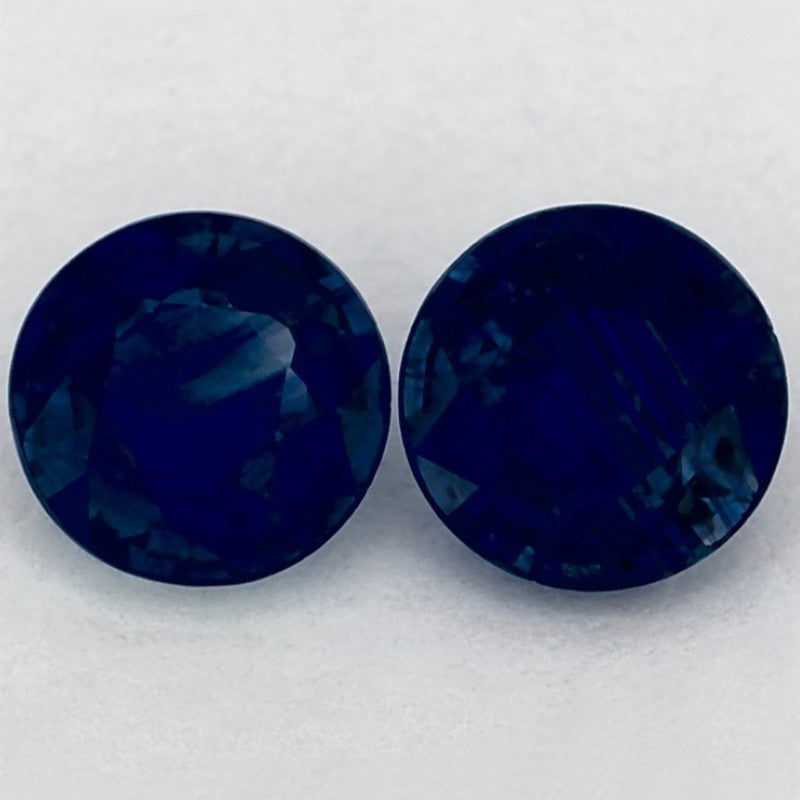 1.76 Total Carat Weight Round Natural Blue Sapphire
