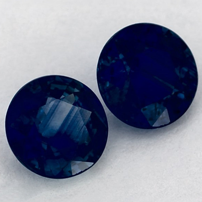 1.76 Total Carat Weight Round Natural Blue Sapphire