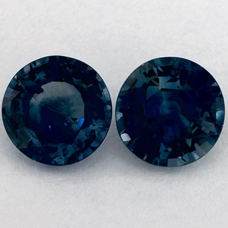 1.90 Total Carat Weight Round Natural Blue Sapphire