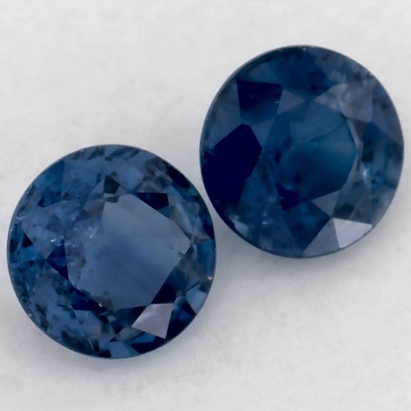 1.91 Total Carat Weight Round Natural Blue Sapphire