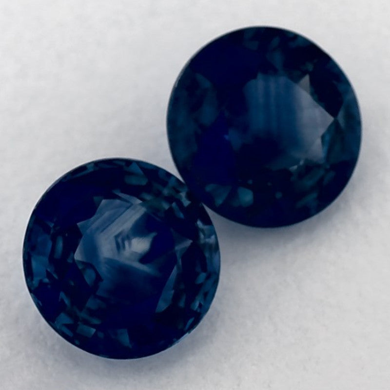 2.02 Carat Round Natural Blue Sapphire