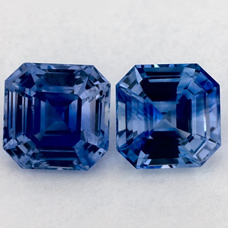 2.57 Carat Asscher Natural Blue Sapphire