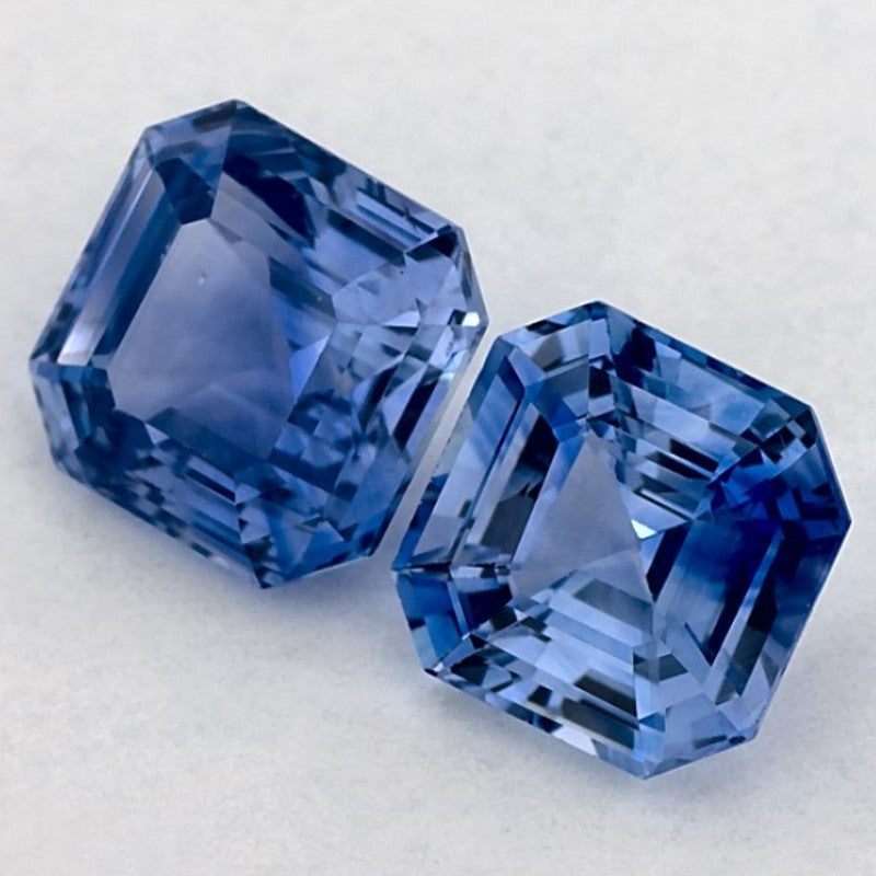 2.57 Carat Asscher Natural Blue Sapphire