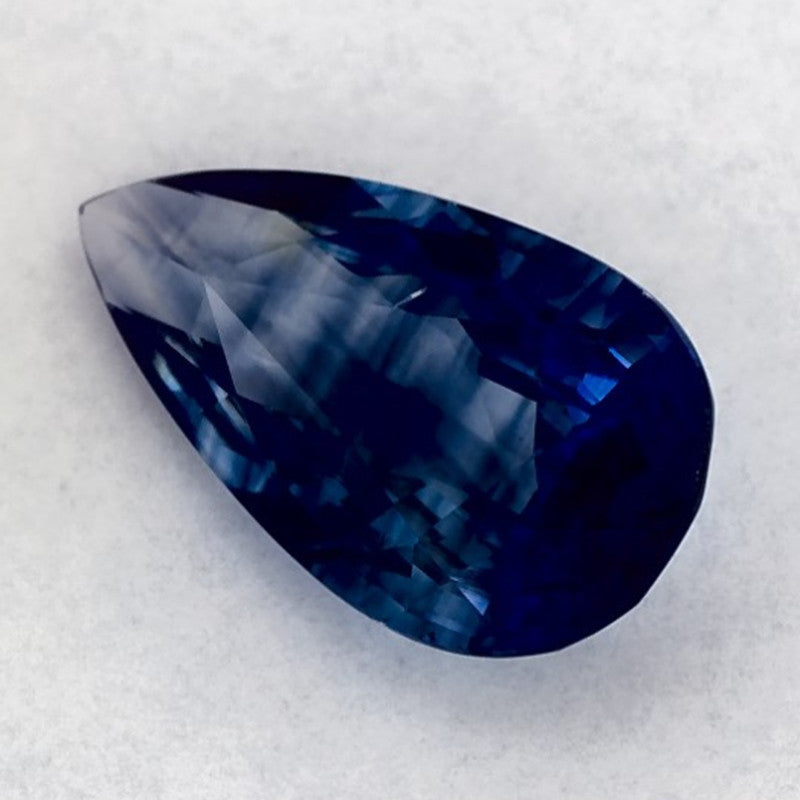 1.57 Carat Pear Natural Blue Sapphire