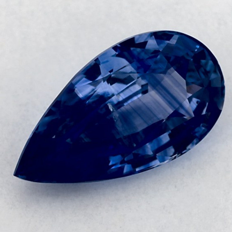 4.00 Carat Pear Natural Blue Sapphire