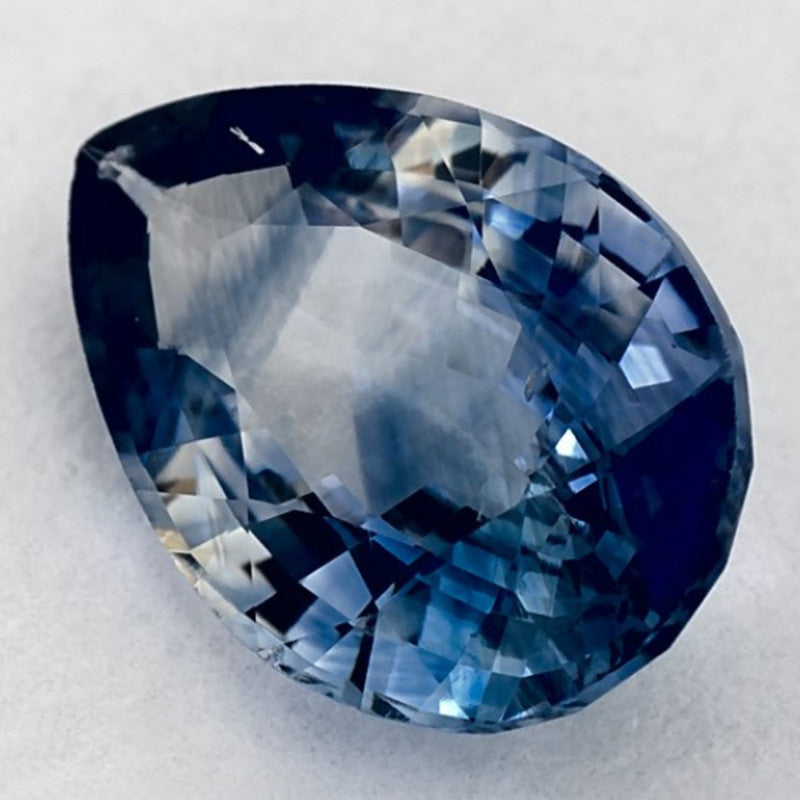 1.69 Carat Pear Natural Blue Sapphire