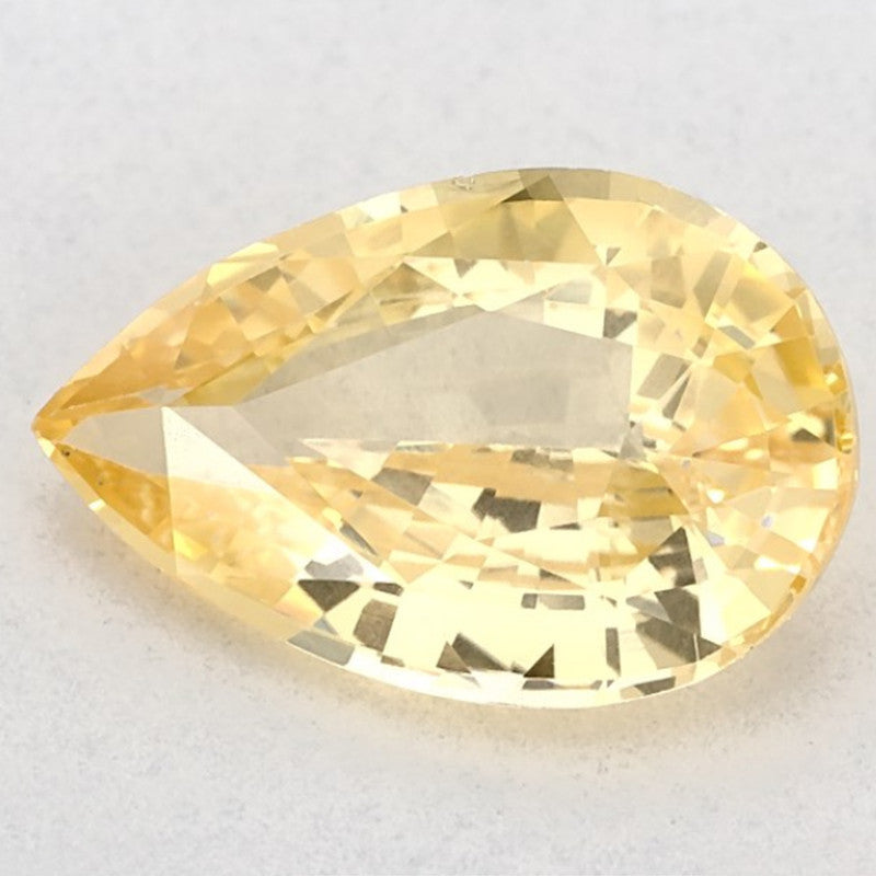 2.60 Carat Pear Natural Yellow Sapphire