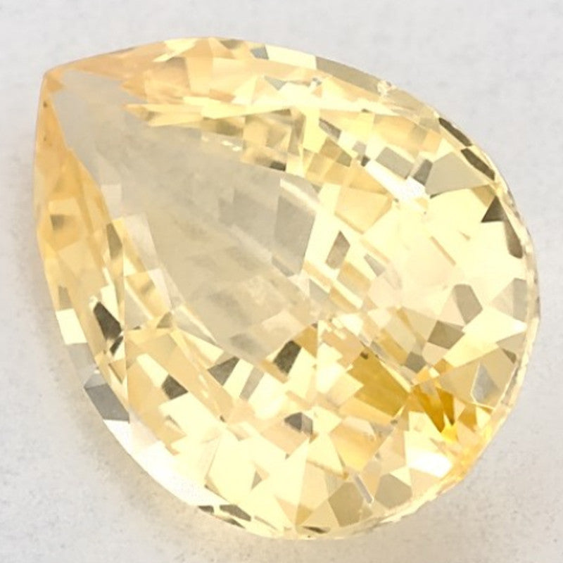 2.60 Carat Pear Natural Yellow Sapphire