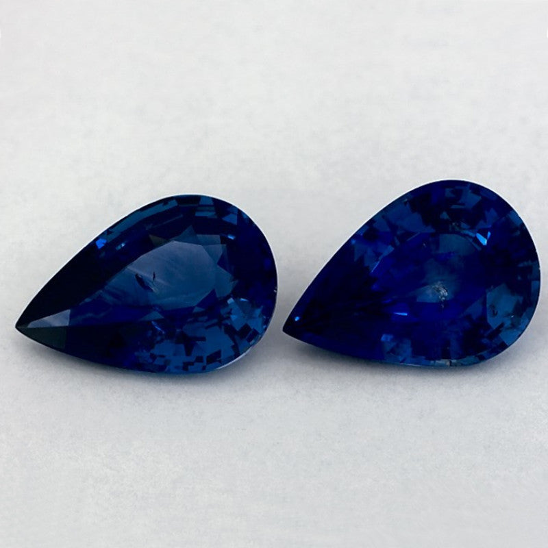 3.66 Carat Pear Natural Blue Sapphire