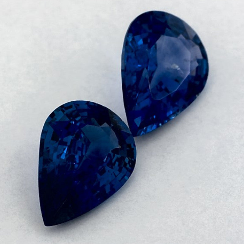 3.66 Carat Pear Natural Blue Sapphire