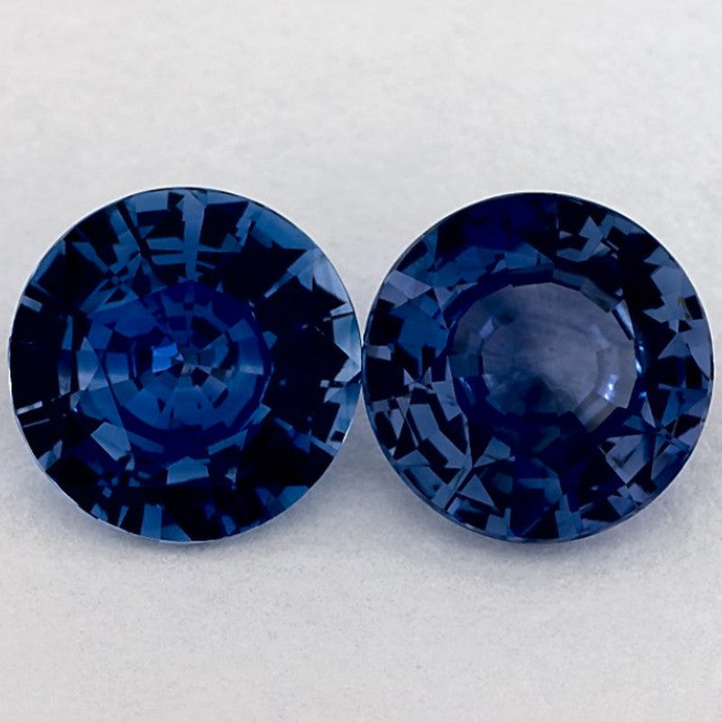 3.27 Carat Round Natural Blue Sapphire