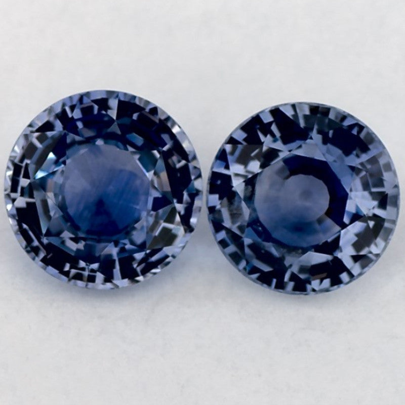 1.99 Total Carat Weight Round Natural Blue Sapphire