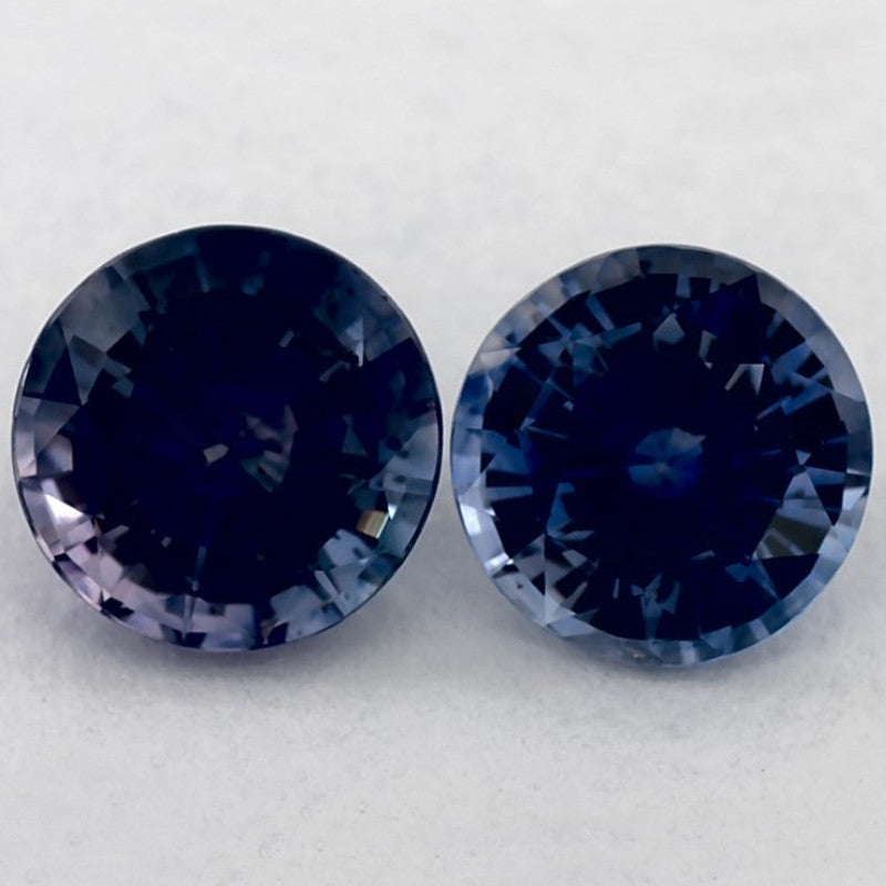 1.97 Carat Round Natural Blue Sapphire