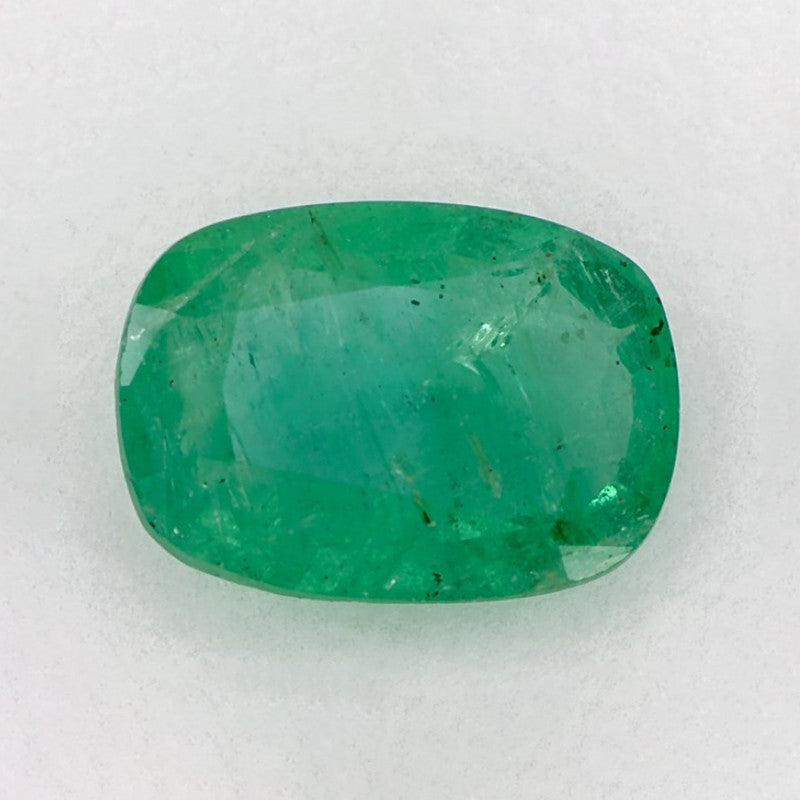 2.76 Carat Cushion Natural Green Emerald