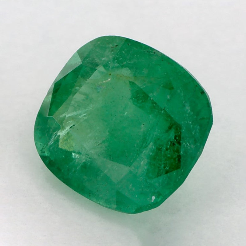 2.28 Carat Cushion Natural Green Emerald