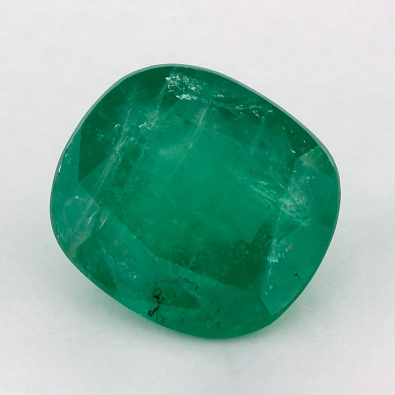 2.32 Carat Cushion Natural Green Emerald