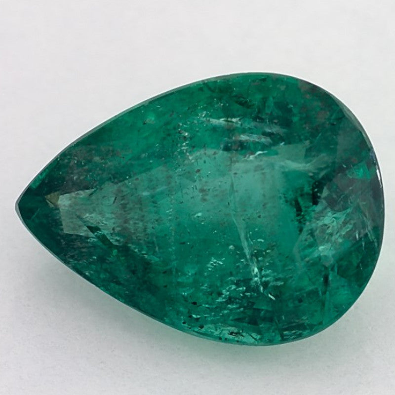 3.47 Carat Pear Natural Green Emerald