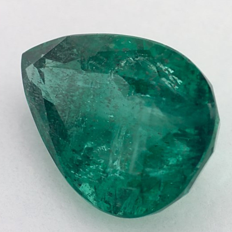 3.47 Carat Pear Natural Green Emerald