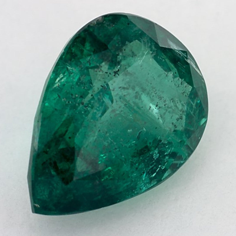 3.47 Carat Pear Natural Green Emerald