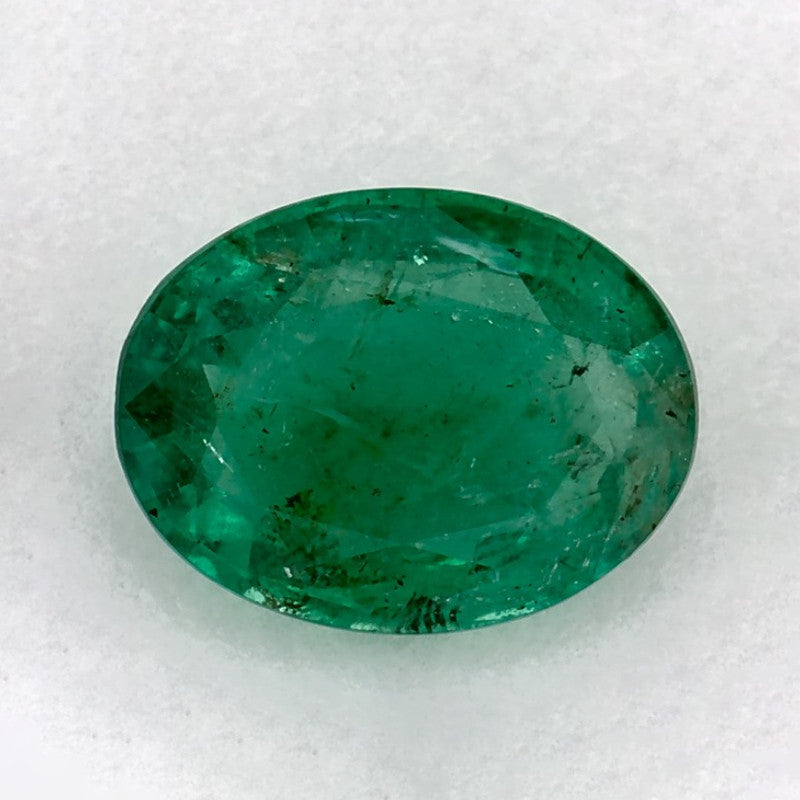 1.58 Carat Oval Natural Green Emerald