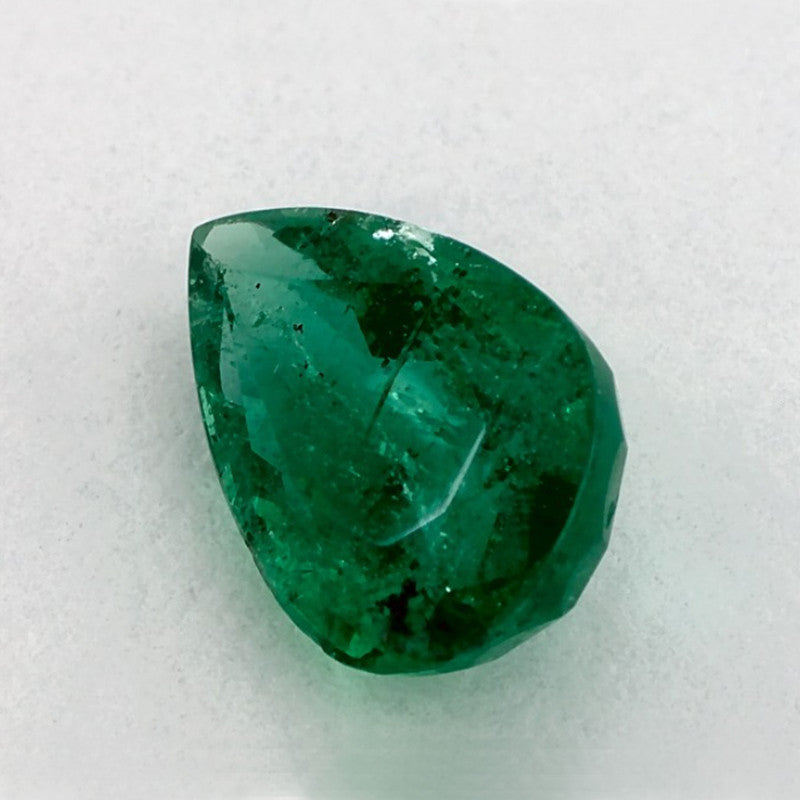 1.34 Carat Pear Natural Green Emerald