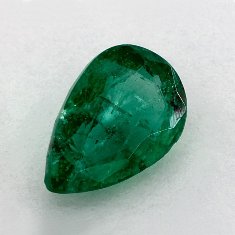 1.34 Carat Pear Natural Green Emerald