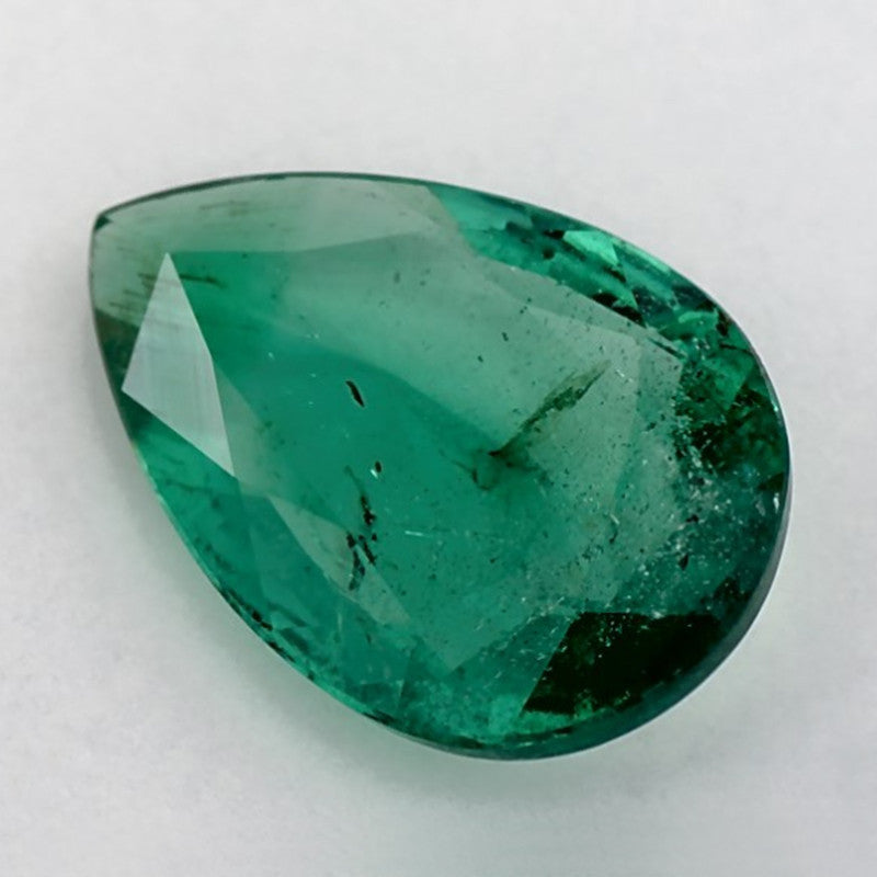 1.47 Carat Pear Natural Green Emerald