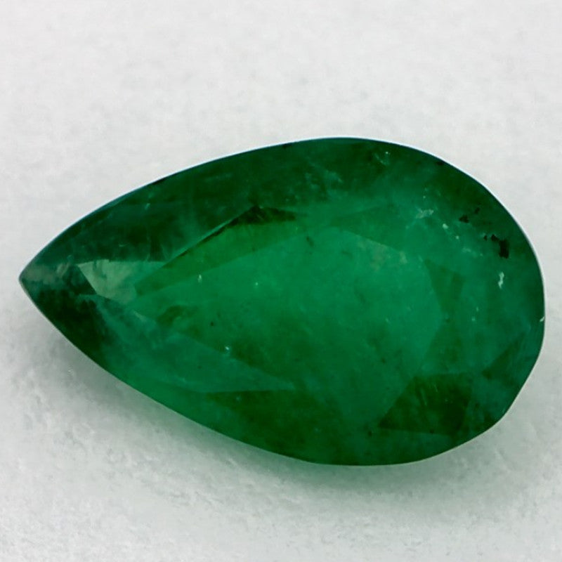 0.95 Carat Pear Natural Green Emerald