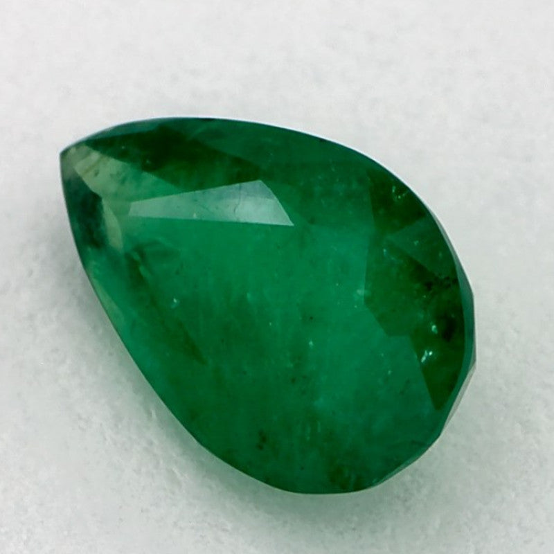 0.95 Carat Pear Natural Green Emerald
