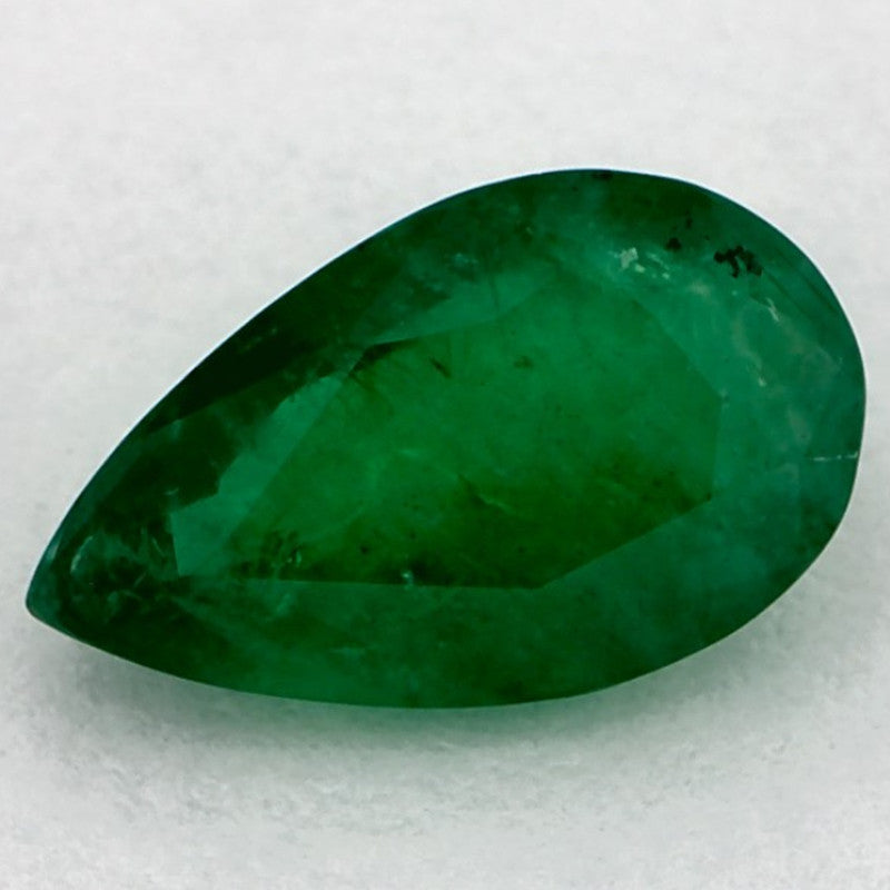 0.95 Carat Pear Natural Green Emerald