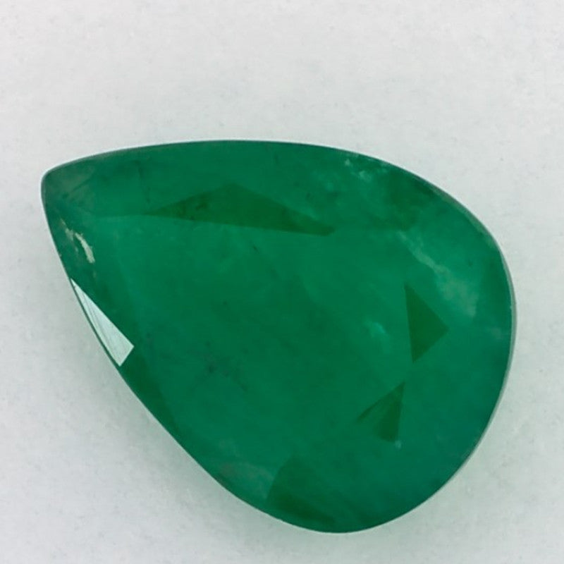 1.76 Carat Pear Natural Green Emerald
