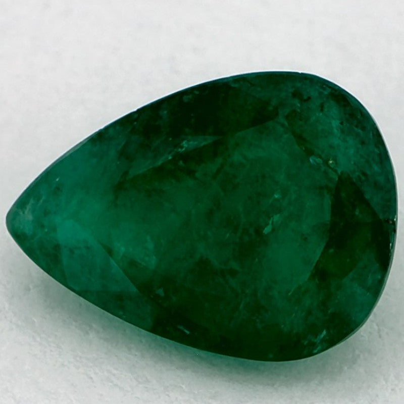 1.58 Carat Pear Natural Green Emerald