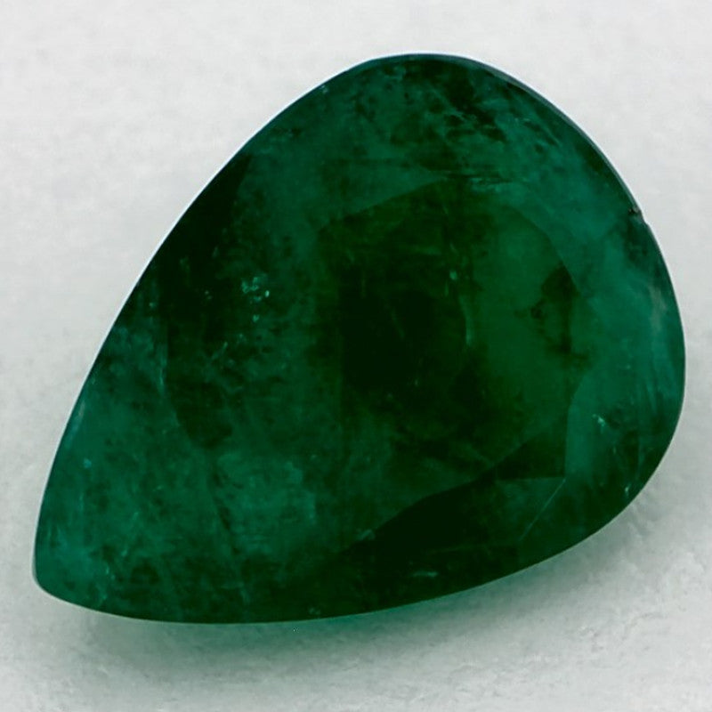 1.58 Carat Pear Natural Green Emerald