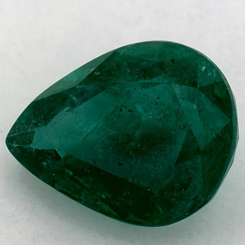 3.45 Carat Pear Natural Green Emerald
