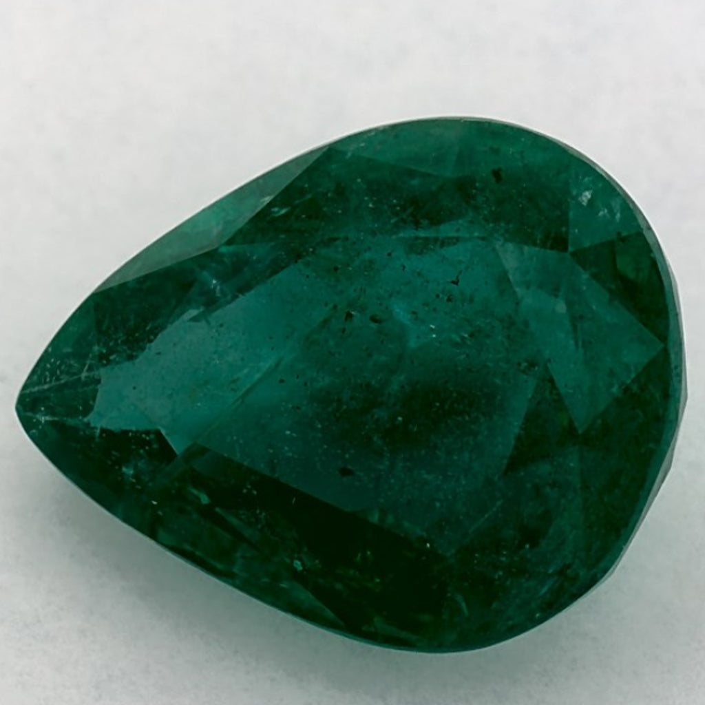 3.45 Carat Pear Natural Green Emerald