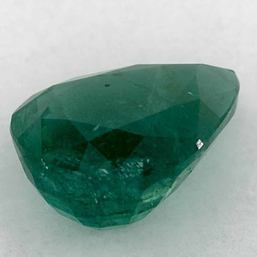 3.45 Carat Pear Natural Green Emerald