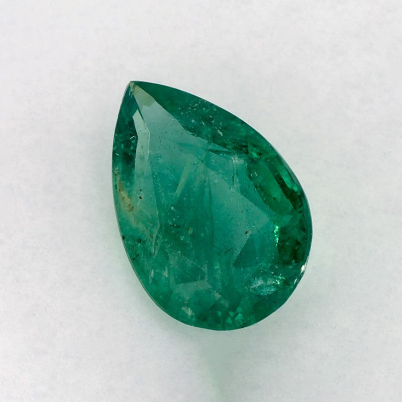 1.84 Carat Pear Natural Green Emerald