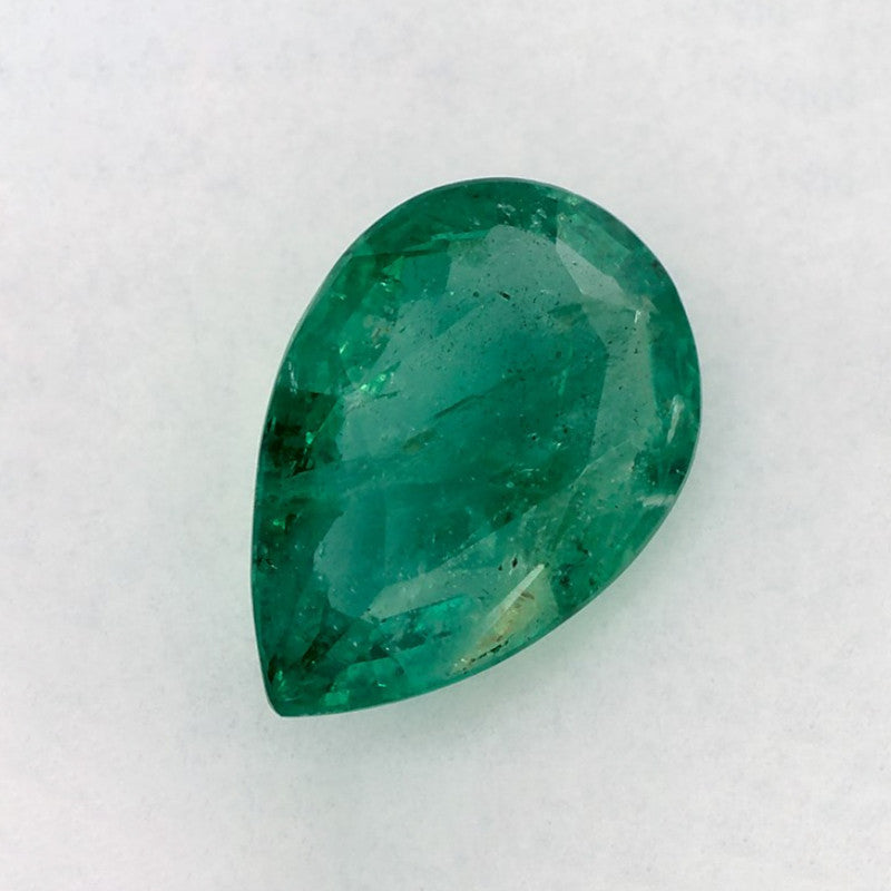 1.84 Carat Pear Natural Green Emerald