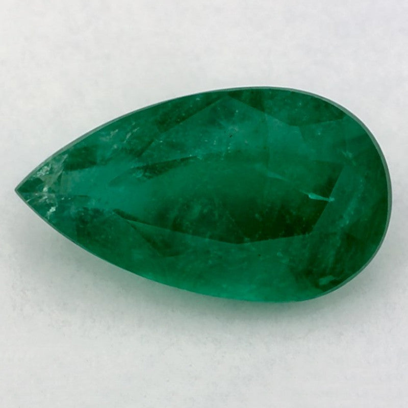 1.87 Carat Pear Natural Green Emerald