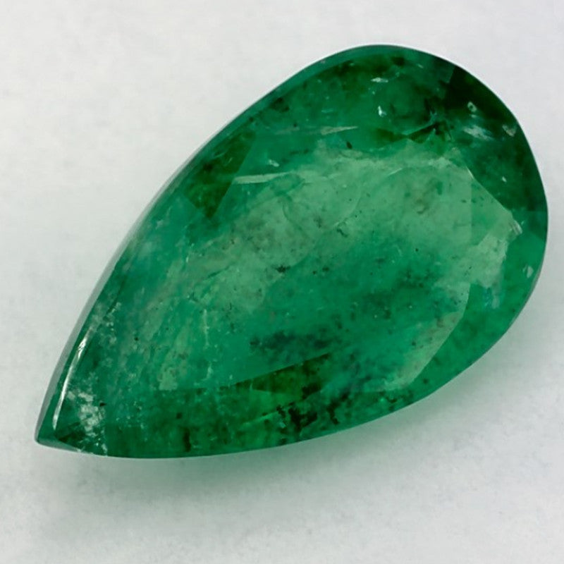 2.10 Carat Pear Natural Green Emerald