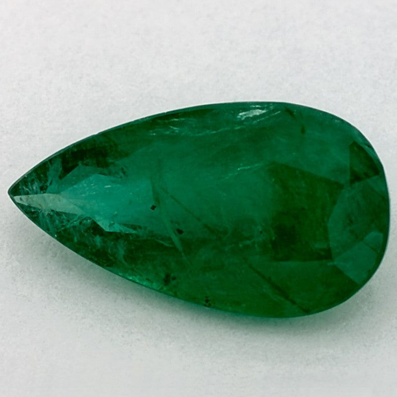 3.17 Carat Pear Natural Green Emerald