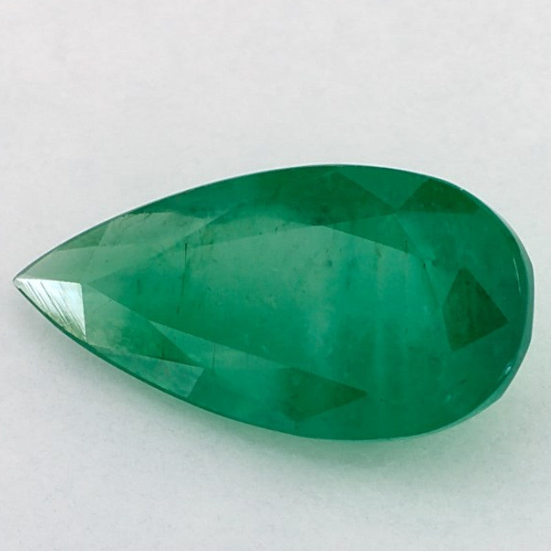 3.58 Carat Pear Natural Green Emerald