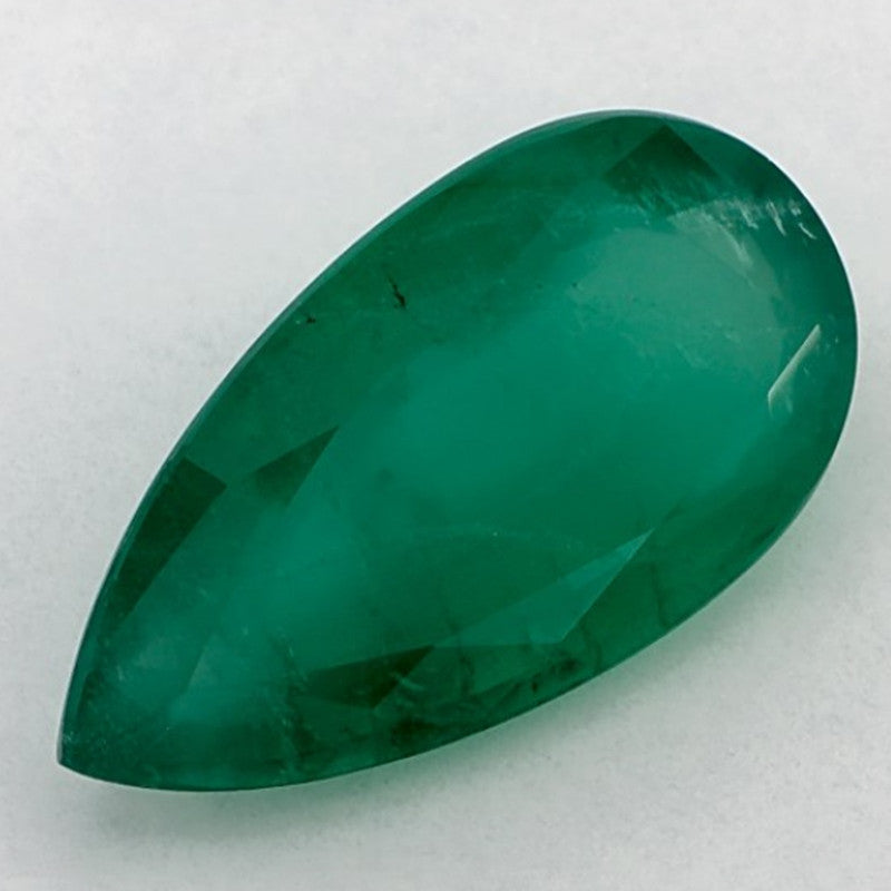 5.37 Carat Pear Natural Green Emerald