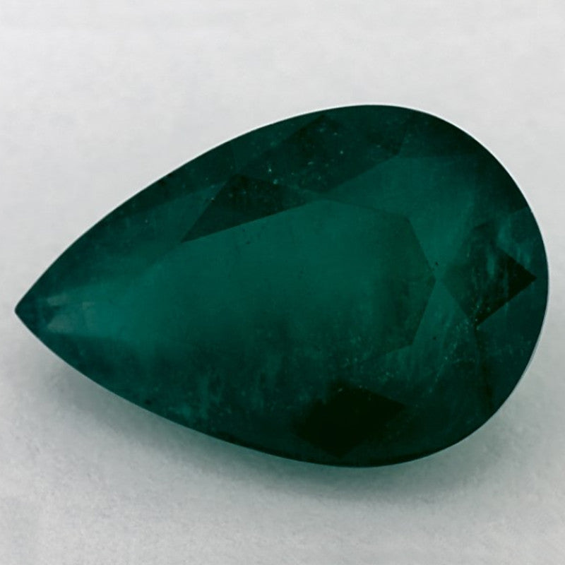 5.37 Carat Pear Natural Green Emerald